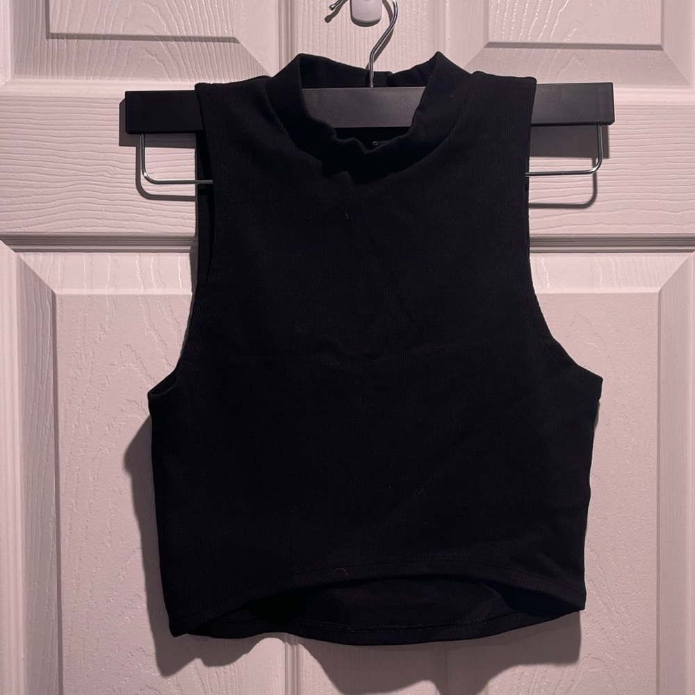 Mock Neck Crop Top
